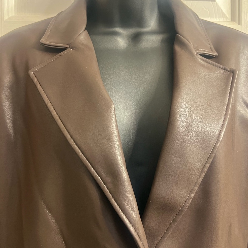 Banana Republic Brown Faux Leather Women's Jacket Sz 14